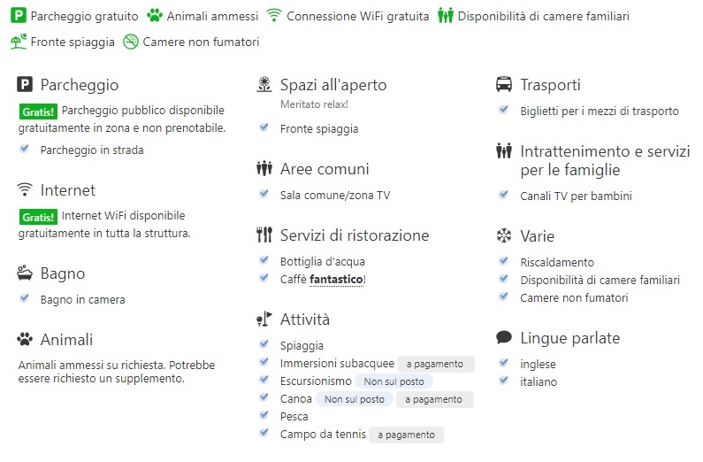 Servizi della Casa di Dory sul Mare
